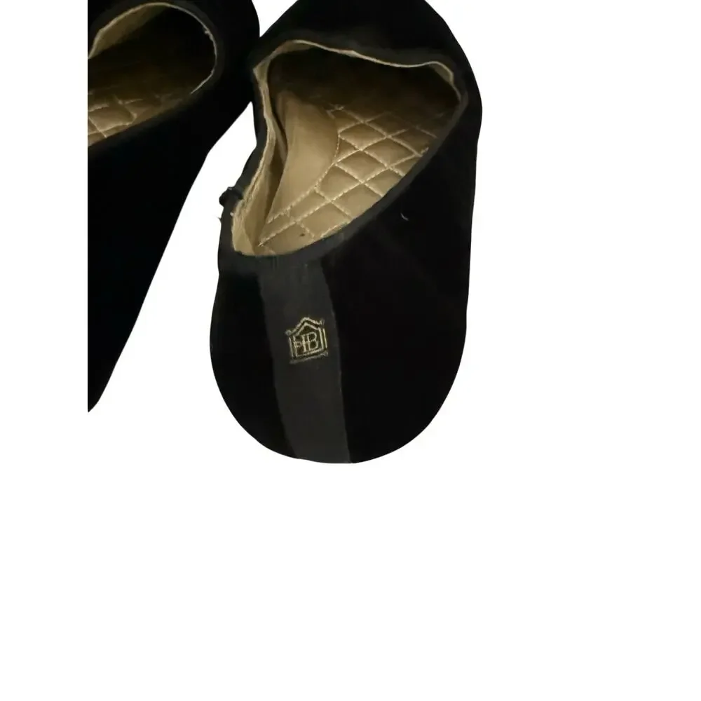 Birdies Black Velvet Flats Pointed Toe Loafers Women’s Size 8 Quilted Comfort